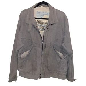 Vintage Aeropostale Jacket Mens Large Canvas Flight Aviator Bomber 80s *Read - Picture 1 of 16