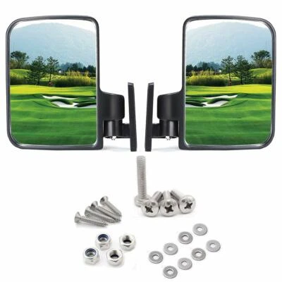 For Club Car EZGO Yamaha Cushman Pair Golf Cart Side Mirrors Rear View Mirror - Image 1 of 4