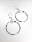 Chic Designer Silver Cz Crystals Horse Bit Horsebit Ring Dangle Earrings