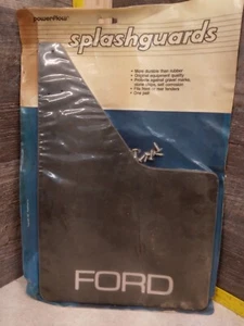Vintage Powerflow FORD Truck Van Splash Guards Black Pair Bolt On w/Hardware NOS - Picture 1 of 8
