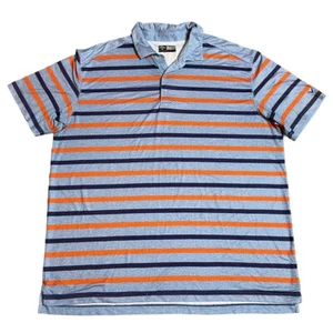 Callaway Opti-Dri Golf Polo Shirt Blue & Orange Striped Lightweight Mens XXL - Picture 1 of 8