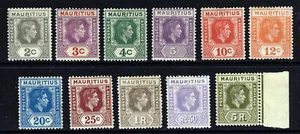 MAURITIUS King George VI 1938-49 Definitive Set to  Rupees SG 252 to SG 262 MINT - Picture 1 of 2