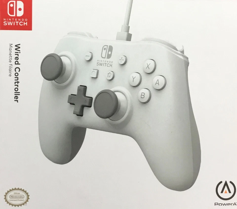 Kabelgebundener PowerA-Controller für Nintendo Switch, Weiß (444-446)