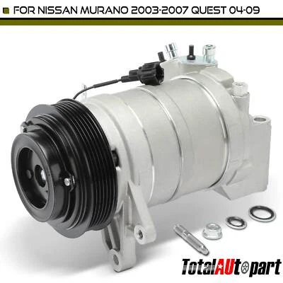 Compresor de aire acondicionado con embrague para Nissan Murano 2003-2007 Quest 2003-2009 V6 3,5 L Foto 1 de 4