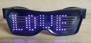 Bluetooth Write Own Text App UK STOCK LED led Glasses Glow Light Party FREE P&P