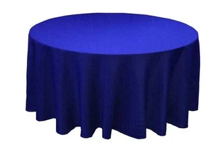 Manteles redondos de poliéster de 120" pulgadas azul real cubierta de mesa de 5' pies fiesta - Imagen 1 de 2