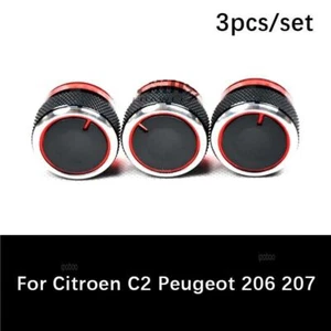 Botones de perilla de interruptor de giro de panel para Peugeot 206 3 piezas perilla de control de aire acondicionado de calefacción - Imagen 1 de 12