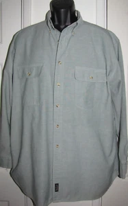Woolrich Original Outdoorwear denim Button shirt Pockets Men's pale Green L/XL - Picture 1 of 10