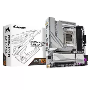 GIGABYTE Micro-ATX Motherboard B650M AORUS ELITE AX ICE AMD Ryzen 7000 DDR5 NEW - Picture 1 of 6