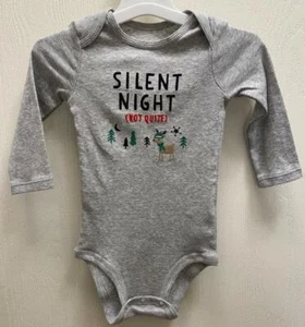 Christmas Carters Baby Girl Boy UniSex SILENT NIGHT BodySuit Creeper 12 mo. NWOT - Picture 1 of 4