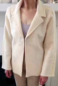NWT Alfred Dunner Women's Ivory 100% Wool Blazer Jacket Size PM - Picture 1 of 9