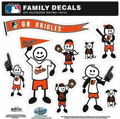Baltimore Orioles Outdoor Rated Vinyl Family Decals MLB Licensed Baseball - Image 1 of 3