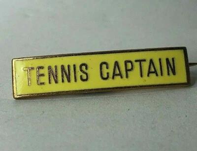 1960's School Tennis Captain Yellow Enamel Badge 37 x 8 mm Fattorini  - Image 1 of 3