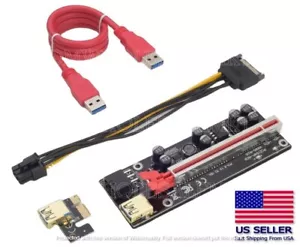 10 PACK PCI-E 1x to 16x Powered USB 3.0 GPU Riser Adapter Card VER 009s PLUS - Picture 1 of 8