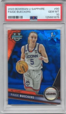 2023 BOWMAN U CHROME PAIGE BUECKERS SAPPHIRE #90 UCONN PSA 10 GEM MINT - Image 1 of 2