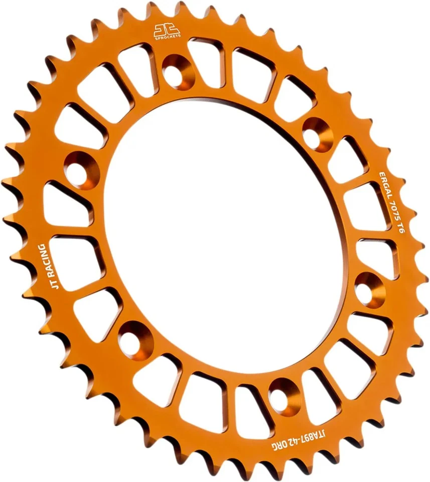 JT Sprockets Alu Racelite Kettenrad 42 Zähne Orange KTM LC4 Adventure Duke SMC  - Bild 1 von 1