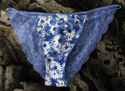 Women's Junior's Panties BLUE String Bikini Lacy Size L PINK Victoria Secret NWT - Image 1 of 4