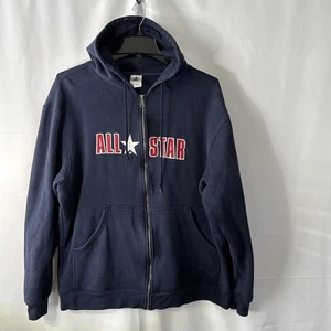 Vintage Converse Full Zip Hoodie All Star Herren Sweatshirt Navy 2XL #2535 - Bild 1 von 15