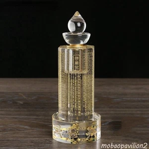 7" Crystal Stupa Shurangama Mantra Sarira Dagoba Tibet Buddhism Worship - Picture 1 of 7
