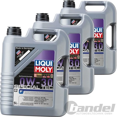 3x 5L Liqui Moly Special Tec F 0W30 Aceite Apto para Api Sn Ford WSS-M2C 950A - Imagen 1 de 4