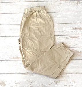 Cascade Blues Größe 12 khaki creme Hosen elastischer Bund Taschen Damen Hose  - Bild 1 von 3