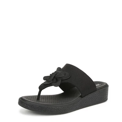 Шлепанцы женские BZees Bloom черные эластичные льняные 10 M - Изображение 1 из 4