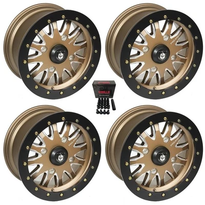 Pro Armor Halo Beadlock 15" Wheels Bronze Metallic Can-Am Defender (4) Foto 1 de 3