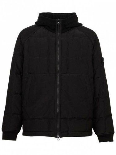 Stone Island Cotone STELLA con PRIMALOFT Maglia Zip Felpa Giacca Nero