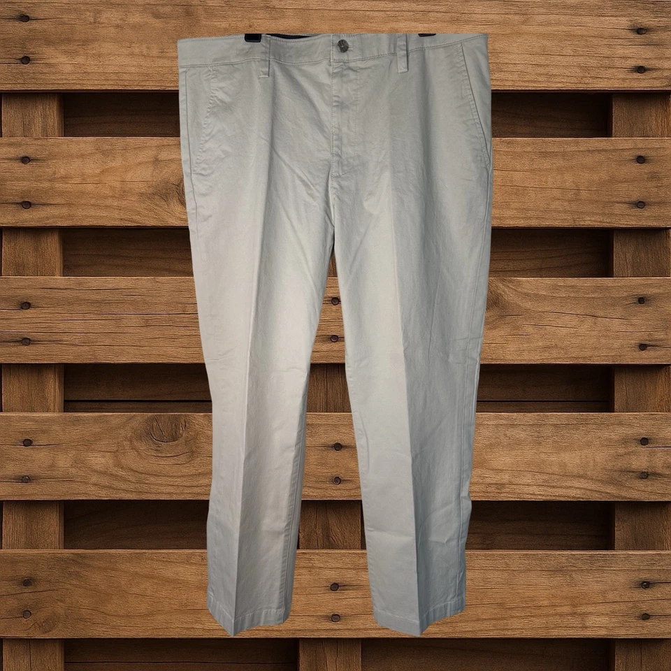 Chaps Straight Leg Fit Stretch Chino Khaki Pants Comfort Men's Stone 40