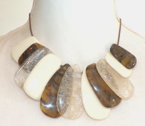 Sobral Classicos Villa Lobos Hemp White Faux Tortoise Beads Artist Made Necklace - Picture 1 of 6
