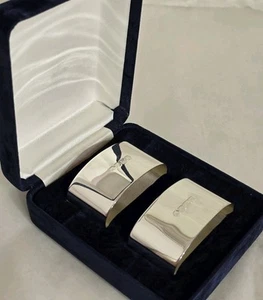 Vintage sterling silver napkin rings. Sheffield 1996 .By Carr's Of Sheffield Ltd - Picture 1 of 24