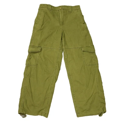 Old Navy Barrel Leg Canvas Cargo Pants Elastic Waist Cinch Ankles Olive Green S - Image 1 of 4