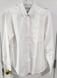 NEW Vintage Sz 12 Lands End White Cotton/Poly Blend Button Down Shirt Pocket USA - Picture 1 of 9
