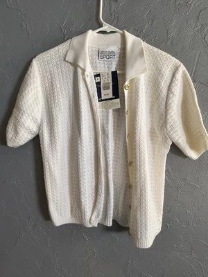 Jaclyn Smith Sport Sweater Women's Cardigan Button Up White Size Small - Image 1 of 4