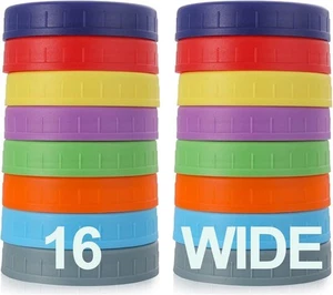 AOZITA [16 Pack] WIDE Mouth Mason Jar Lids for Ball, Kerr and More - 16  - Picture 1 of 9