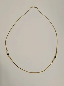 Zarte Kostüm goldfarbene/Jade/Perlen Perlen Halskette 18 Zoll - Bild 1 von 6