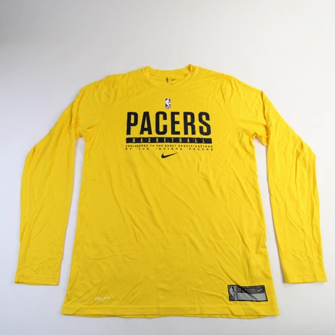 Indiana Pacers Nike NBA Authentics Dri-Fit Long Sleeve Shirt Men's Gold New Cover