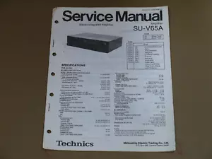 Manuale di servizio ORIGINALE Technics SU-V65A - Foto 1 di 1