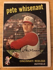 1959 Topps Pete Whisenant Baseball Card #14 Redlegs Outfield Low-Grade Poor