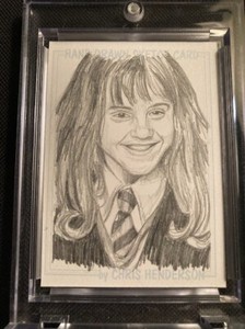 HARRY POTTER EMMA WATSON HERMIONE  GRANGER SKETCH CARD CHRIS HENDERSON 1/1 !!!