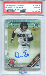 2019 Bowman Draft Dominic Fletcher Chrome REFRACTOR AUTO /499 PSA 10 GEM MINT #3