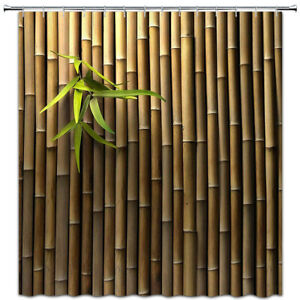 Bamboo Printed Shower Curtain Zen Spring Nature Fabric Bath Curtains 72"x72"