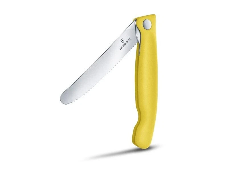 COUTEAU TABLE PLIANT VICTORINOX SWISSCLASSIC 11CM JAUNE A DENTS