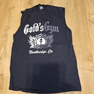 Gold's Gym Northridge California Black Tank Top New Men's Medium Made In USA - Picture 1 of 9