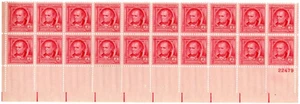 Scott #860 James Fenimore Cooper Plate Block of 20 Stamps - MNH P#22479 - Picture 1 of 2