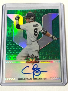 Coleman Brannen 2017 Leaf Valiant Green Auto Card #BA-CB2  # /99