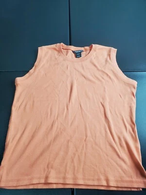 Camiseta sin mangas tejida Woolrich vintage coral para mujer talla grande Foto 1 de 4