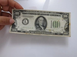 1934 $100 Light Green FRN #L00531135A - Picture 1 of 11