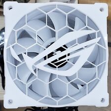 120mm Case Fan Grill - Hexagon Asus ROG Design Great for RGB aRGB Fans - White