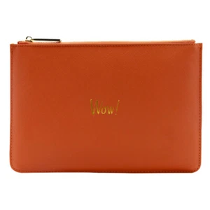 Katie Loxton Pouch Wow! Vegan Leather Clutch Bag Orange Makeup Bag Hand Bag - Picture 1 of 1